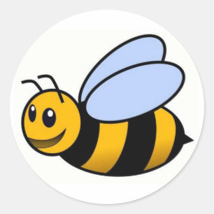 Cute Bee Sticker Runt Klistermärke