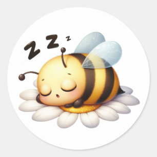 Cute Bee Stickers Runt Klistermärke