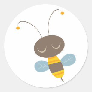 Cute Bee Stickers Runt Klistermärke