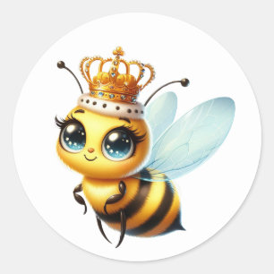 Cute Bee Stickers Runt Klistermärke