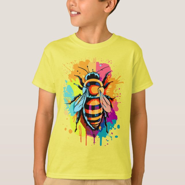 Cute Bee T-Shirt - Gult Honungsbin T-Shirt (Framsida)