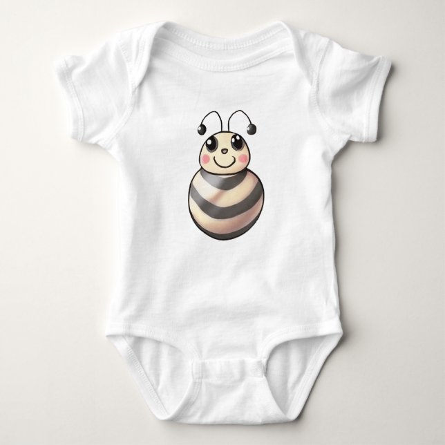 Cute Bee Tecknad, Smiling Bee Teckning, Bee Bee T Shirt (Framsida)