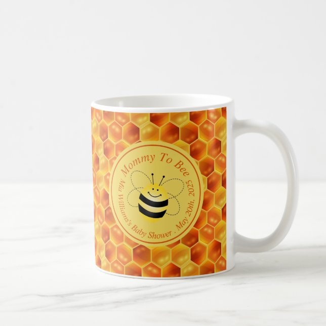 Cute Bee Theter Baby Shower Kaffemugg (Höger)