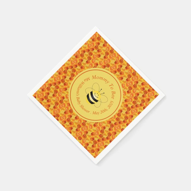 Cute Bee Theter Baby Shower Pappersservett (Hörn)