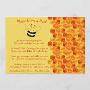 Cute Bee Theter Baby Shower tar med Bok Inbjudningar