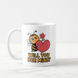Cute Bee Valentine - "Kommer du att vara min?" Kaffemugg
