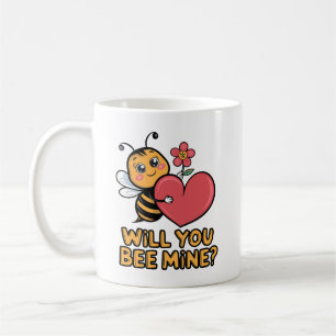 Cute Bee Valentine - "Kommer du att vara min?" Kaffemugg