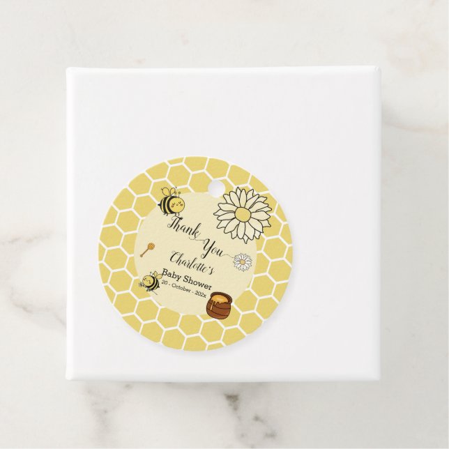 Cute Bee with Sweet Baby Shower Gåvor Etiketter (På plats)