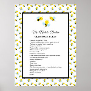Cute Bees Classroom Poster