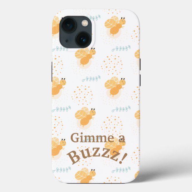 Cute Bees Gimme a Buzz Typography (Baksida)