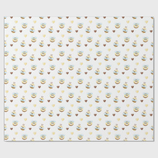 Cute Bees & Hearts Gift Wrapping Paper Presentpapper