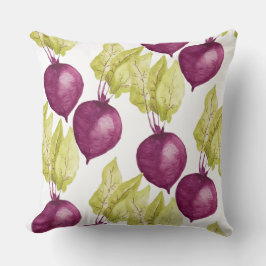 Cute Beet Watercolor Mönster Kudde