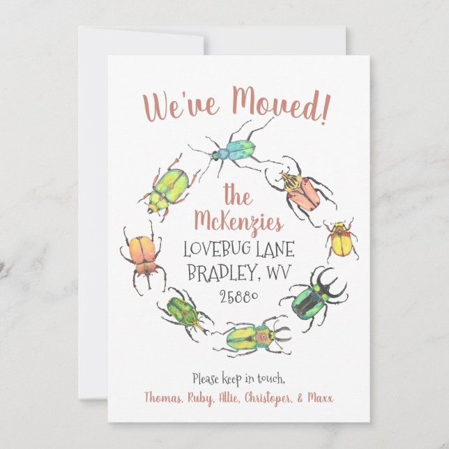 Cute Beetles Flytta Meddelande (Framsida)