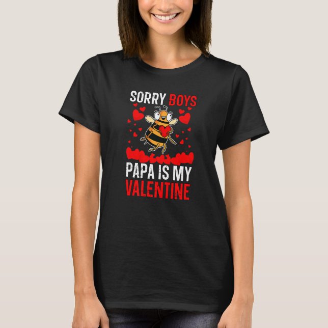Cute Beg Dotter Boys Pappa är min Valenti T Shirt (Framsida)