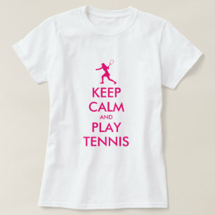 Cute behålla lugn och spela tennis t shirt för kvi
