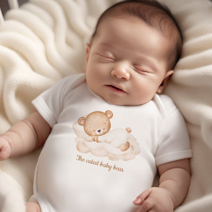 Cute Beige Baby Bear Namn Neutralt Nyfödd T Shirt
