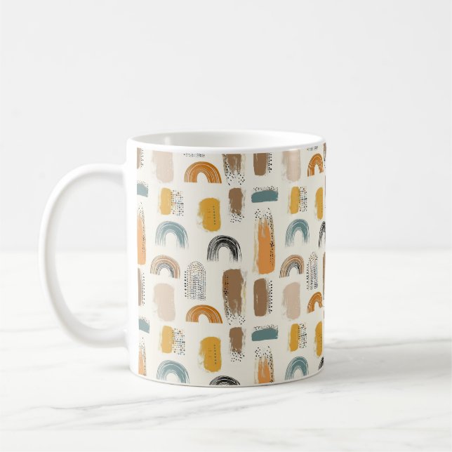 Cute Beige Boho Kaffemugg (Vänster)