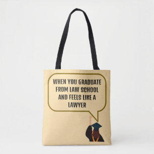 Cute Beige & Brown Funny Quote Gift for Lawyers Tygkasse