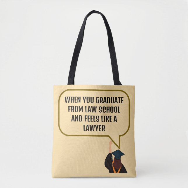 Cute Beige & Brown Funny Quote Gift for Lawyers Tygkasse (Framsida)