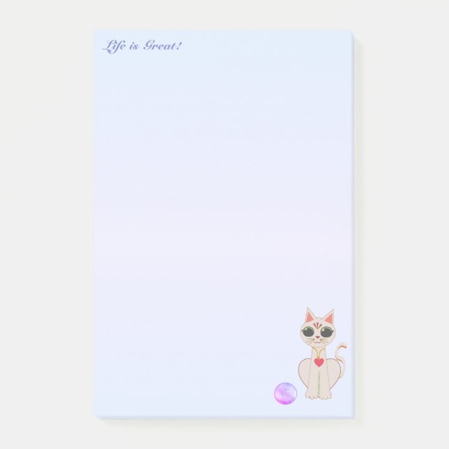 Cute Beige Cat Post-it Block (Framsida)