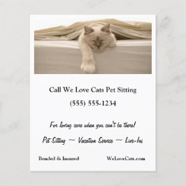 Cute Beige Cat som lämnade Beige Bed Flygblad