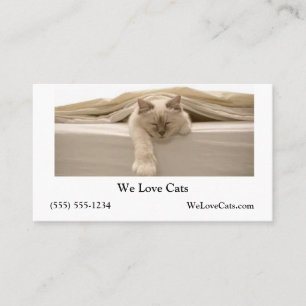 Cute Beige Cat som lämnade Beige Bed Visitkort
