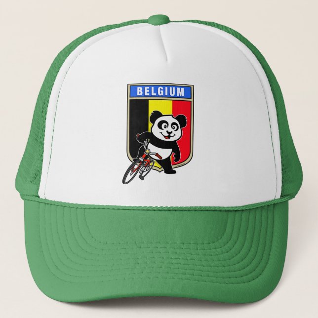 Cute Belgium Cycling Panda Keps (Framsida)