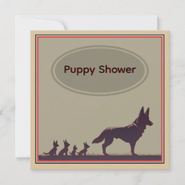 Cute Belgium Sheephunds Hund Family Inbjudningar