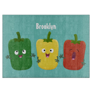 Cute bell pepper capsicum trio singel tecknad