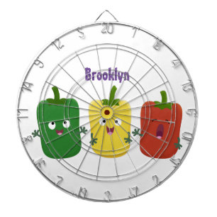 Cute bell pepper capsicum trio singel tecknad darttavla