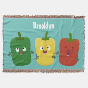 Cute bell pepper capsicum trio singel tecknad filt