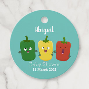Cute bell pepper capsicum trio singel tecknad gåvor etiketter