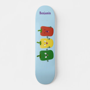 Cute bell pepper capsicum trio singel tecknad mini skateboard bräda 18,5 cm