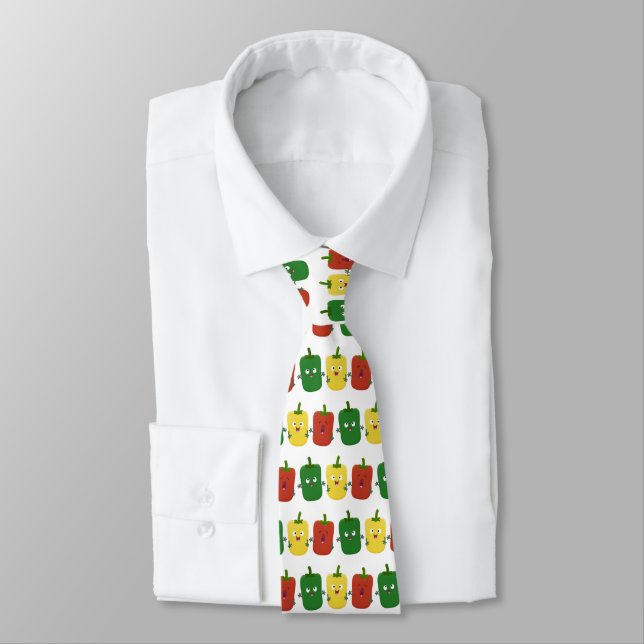 Cute bell pepper capsicum trio singel tecknad slips (Bunden)