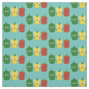 Cute bell pepper capsicum trio singel tecknad tyg