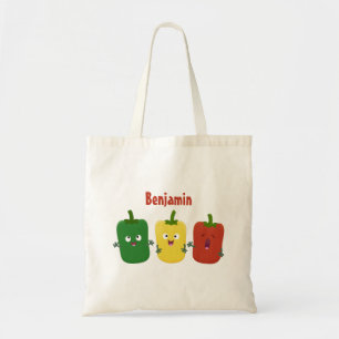 Cute bell pepper capsicum trio singel tecknad tygkasse