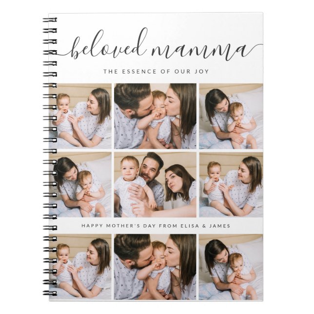 Cute Beloved mamma Mamma Mors dag fotokollage Anteckningsbok (Framsidan)