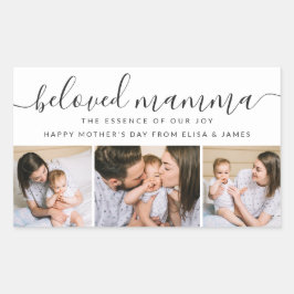 Cute Beloved mamma Mamma Mors dag fotokollage Rektangulärt Klistermärke
