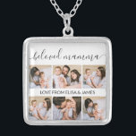 Cute Beloved mamma Mamma Mors dag fotokollage Silverpläterat Halsband<br><div class="desc">Kapsla moderskap med det här "Beloved Mamma"-halsbandet, en sterling symbol för bandet. Varje fotosegment i kollaget är ett prov på att upphandla första ögonblicket, en firande i en ny början. Den här charmerande biet är en daglig påminnelse om de roliga, söta och hjärtslitande milstolparna från moderskap, som är en personlig...</div>