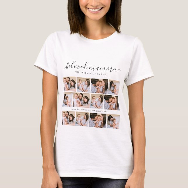 Cute Beloved mamma Mamma Mors dag fotokollage T Shirt (Framsida)