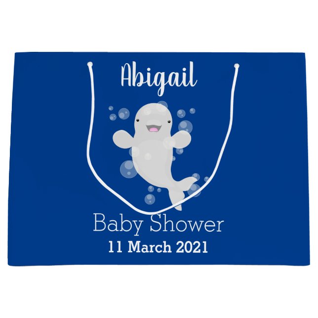 Cute beluga whale bubbles cartoon illustration (Framsidan)