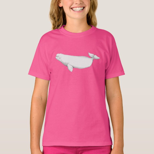 Cute Beluga Whale Girl T Shirt (Framsida)