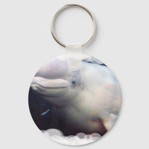 Cute Beluga Whale Keychain Nyckelring