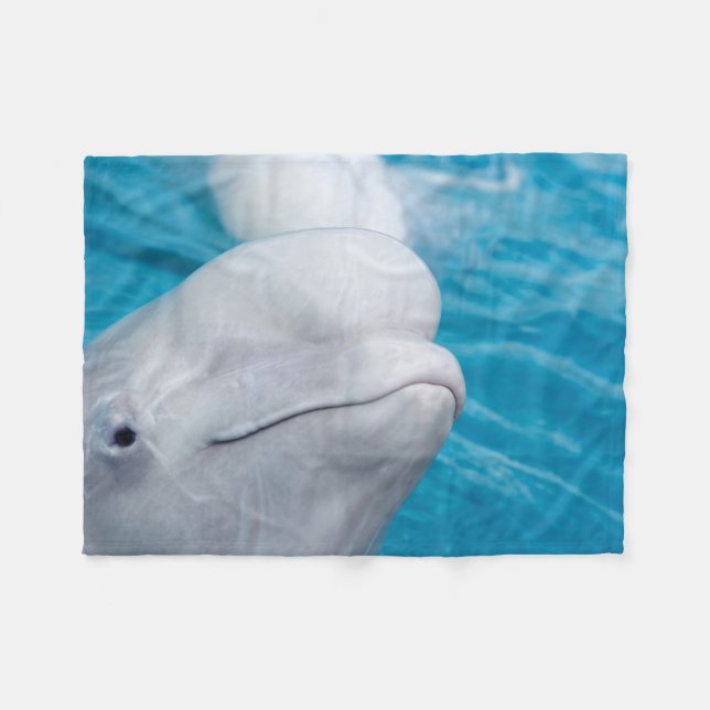 Cute Beluga Whale Sea Animal Fleecefilt (Framsidan (Horisontell))
