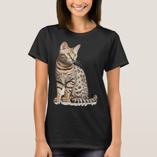 Cute Bengal Cat with classic T Shirt (Framsida)