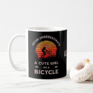 Cute bergs biker-cykling för flickors personlig kaffemugg