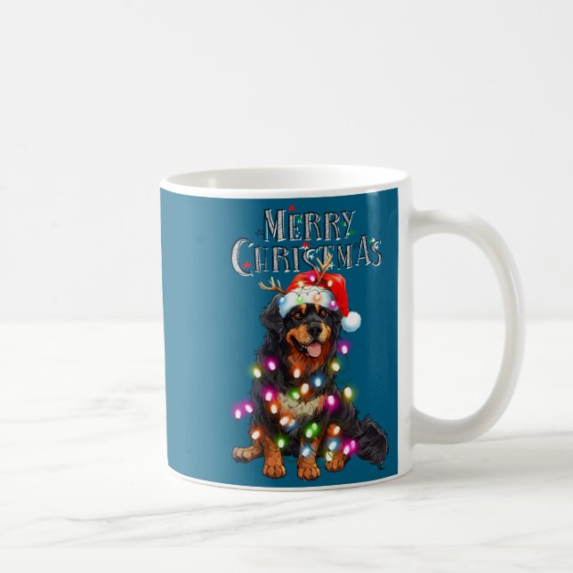 Cute Bernese Mountain Christmas Lights Xmas Dog Lo Kaffemugg (Höger)
