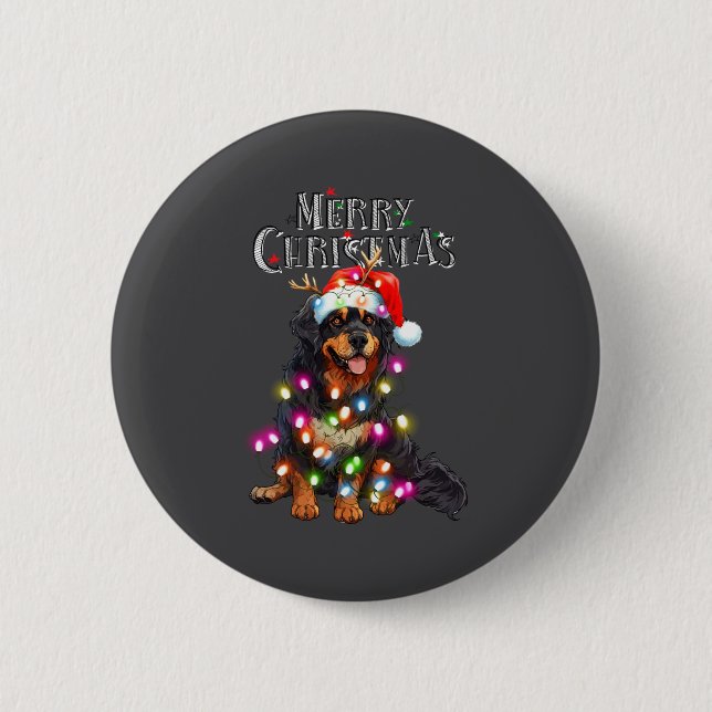 Cute Bernese Mountain Christmas Lights Xmas Dog Lo Knapp (Framsida)