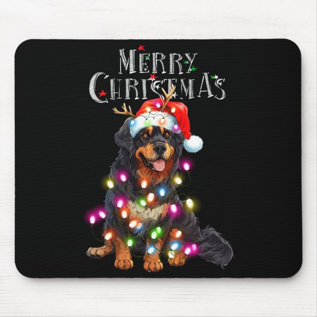 Cute Bernese Mountain Christmas Lights Xmas Dog Lo Musmatta (Framsidan)