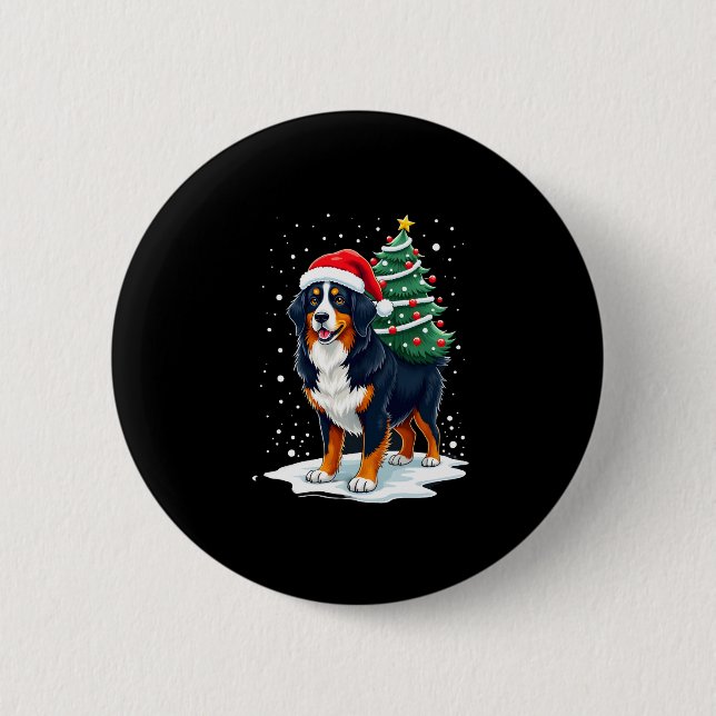 Cute Bernese Mountain Dog in a Christmas Tree for  Knapp (Framsida)